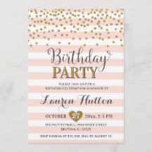 Rosa Guld Glitter Elegant födelsedagsfest