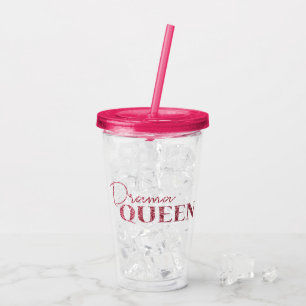 Rosa guld- glitter för dramadrottning take away mugg