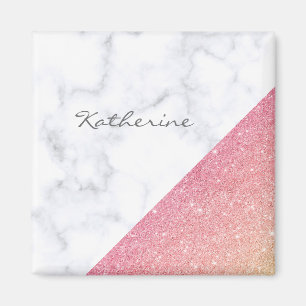 Rosa guld- glitter för elegant geometrisk magnet