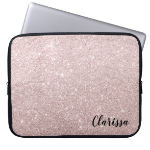 rosa guld- glitter för elegant laptop sleeve