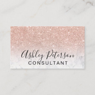 rosa guld- glitter för konsulenttypografimarmor visitkort