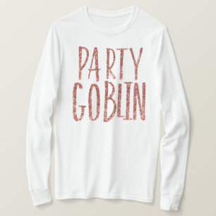 Rosa guld- glitter för partyelakt troll t shirt