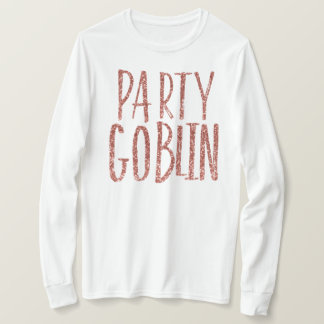 Rosa guld- glitter för partyelakt troll t shirt