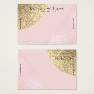  Rosa Guld Glitter Geo Heart Bracelet Visning Visitkort