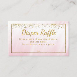 Rosa Guld Glitter Girls Diaper Raffle Biljett Tilläggskort