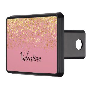 Rosa Guld Glitter Girly Girl Glam Dragkroksskydd