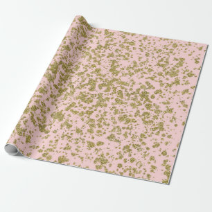 Rosa & Guld Glitter Girly Glam Modern Splatter Presentpapper