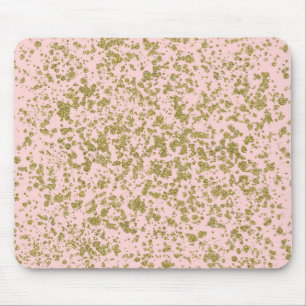 Rosa & Guld Glitter Glamoröst Modernt Splatter Musmatta