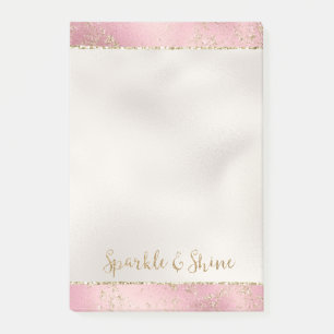 Rosa Guld Glitter Glitz Gnistra   Post-it Block