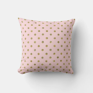 Rosa & Guld Glitter Gnistra Polka dots minimalt Kudde