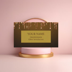 Rosa Guld Glitter Gnistra Visitkort