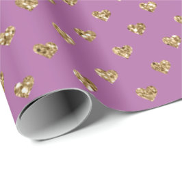 Rosa Guld Glitter Heards Presentpapper