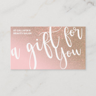 Rosa Guld Glitter-intyg Visitkort