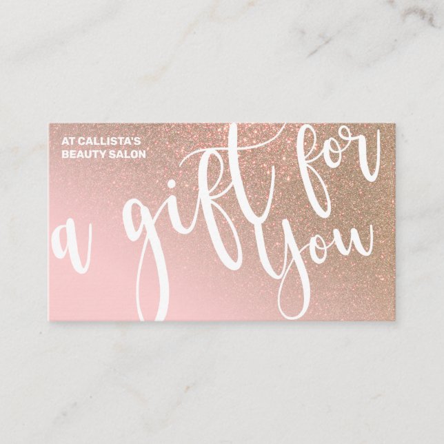  Rosa Guld Glitter-intyg Visitkort (Framsida)