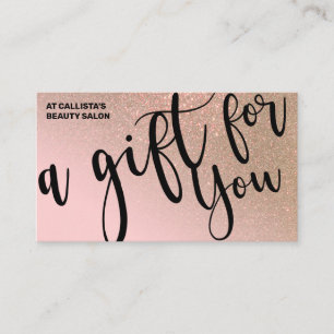 Rosa Guld Glitter-intyg Visitkort