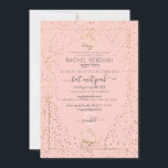 Rosa Guld Glitter Konfetti Gräns Bat mitzvah Inbjudningar<br><div class="desc">Den här eleganten och den lyxiga Bat mitzvah inbjudan är perfekt för ett klassigt och formellt evenemang. Den har faux tryckt glatt guld glitter konetti som sprinklingade runt och ovanpå en tunn guld-rektangel gräns och rosa med stjärnor David. Den är chic, glamorös, modern, enkel och vacker. Den bästa designen för...</div>