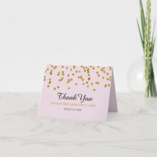Rosa Guld Glitter konfetti Sängkammartack Tack Kort