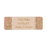 Rosa & Guld Glitter Kristall Glam Festinladning