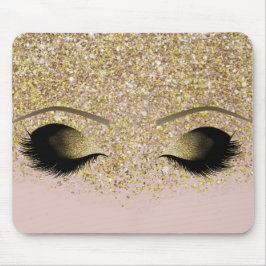 Rosa & Guld Glitter Modern Glam Smink Ögonfransar Musmatta