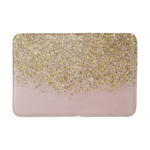Rosa & Guld Glitter Modern Trendig Glam Chic Trend Badrumsmatta
