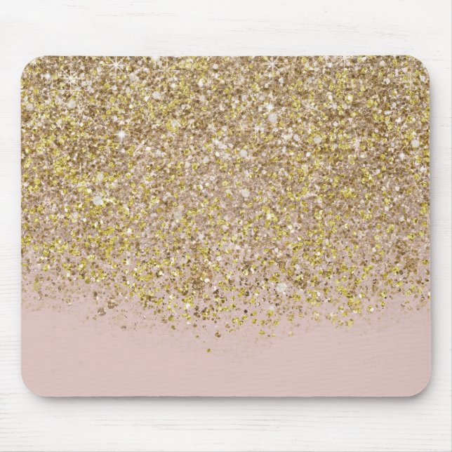 Rosa & Guld Glitter Modern Trendig Glam Chic Trend Musmatta (Framsidan)