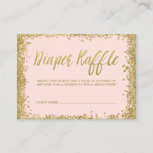  Rosa Guld Glitter, nedgång Raffle Biljett Tilläggskort