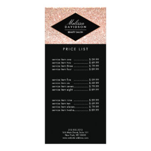 Rosa Guld Glitter och Glamour Skönhet Reklamkort