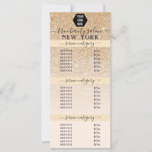Rosa Guld Glitter Ombre Logotyp Salon Pris lista ö