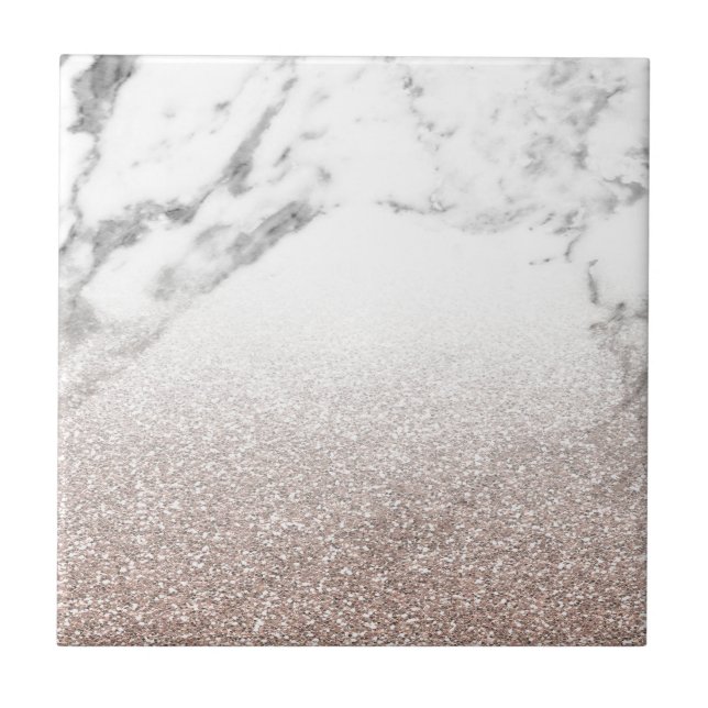 Rosa guld- glitter på marmor kakelplatta (Framsidan)