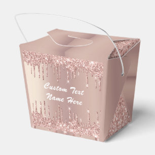 Rosa Guld Glitter Presentlådor Personlig Text