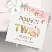 Rosa Guld Glitter Pumpkin Blommigt Girl 2 Birthday