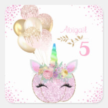 Rosa Guld Glitter Pumpkin Unicorn Girls Birthday