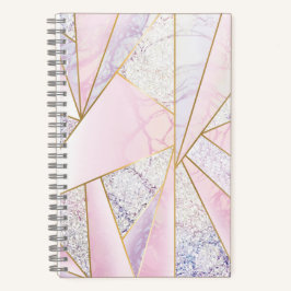 Rosa Guld Glitter som Sketchbook Marble Elegance