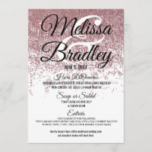 Rosa guld- glitter Sparkles vitbröllopmenyn