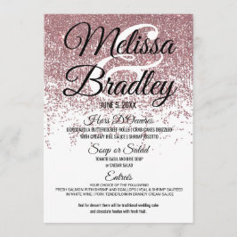 Rosa guld- glitter Sparkles vitbröllopmenyn Meny