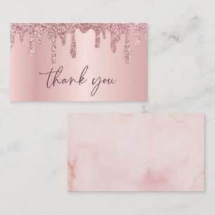 Rosa guld glitter tackkort visitkort