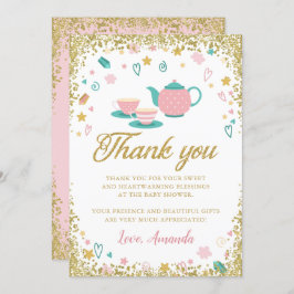 Rosa Guld Glitter Tekalk Tackkort Inbjudningar