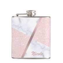 Rosa guld- glitter- & vitmarmor för elegant