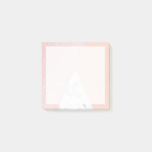 Rosa guld- glitter- & vitmarmor för elegant post-it block
