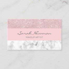 Rosa guld- glitter- & vitmarmor för elegant visitkort