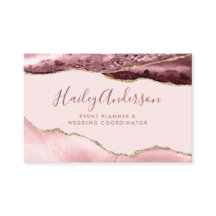 Rosa & Guld Glitter Watercolor Gilded Agate