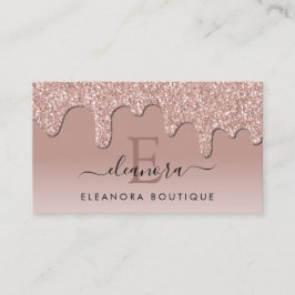 Rosa Guld Glitterdroppar Smycken Designer Monogram Visitkort