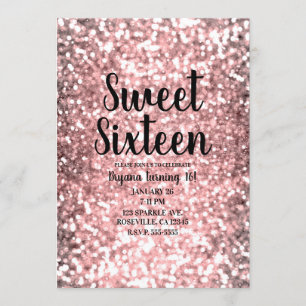 Rosa Guld Glittrande Ljusslingor Glitter Gnistrand Inbjudningar