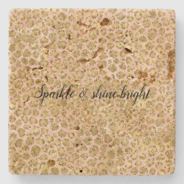  Rosa Guld Glitz Leopard Glitter Stenunderlägg