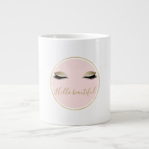 Rosa Guld Glitzy Black Eyelash Jumbo Mugg