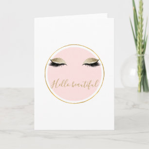 Rosa Guld Glitzy Black Eyelash Kort