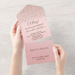 Rosa  Guld Glitzy Confetti Bröllop