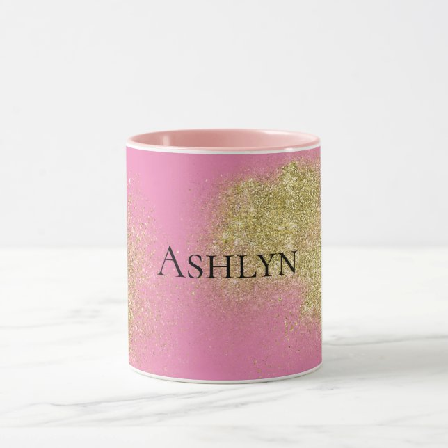 Rosa Guld Glitzy Glitter Mugg (Center)