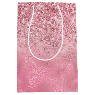 Rosa Guld Glitzy Glitter Ombre Leopard Skriv ut