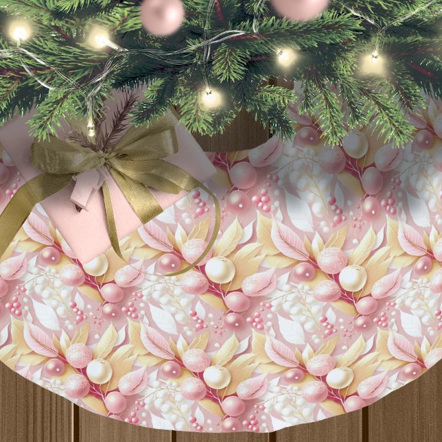Rosa Guld God jul, Mönster#17 ID1009 Julgransmatta Borstad Polyester (Skapare uppladdad)